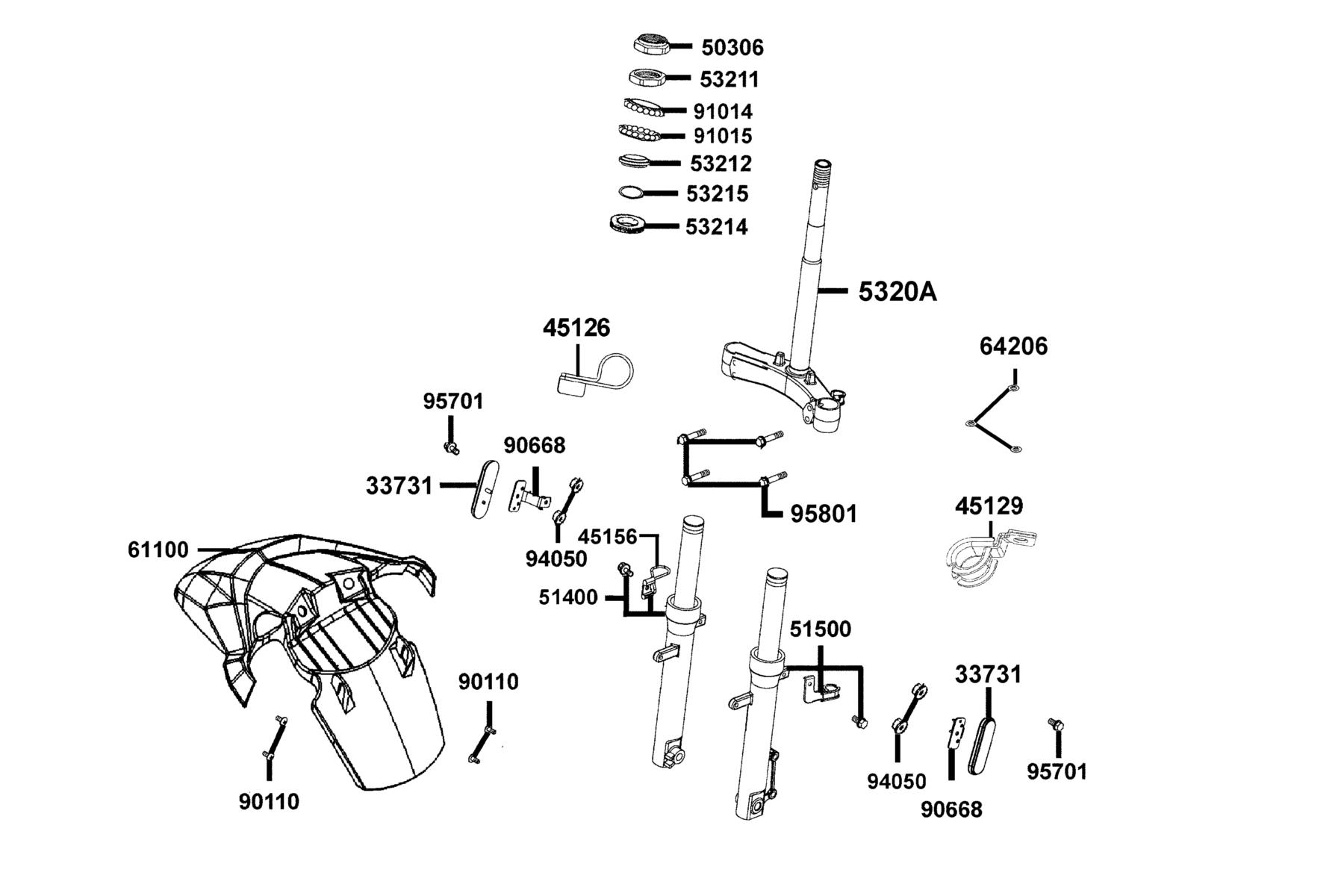 SUPER 8 50X (2020) Stem Steering ● Front Cushion parts diagram
